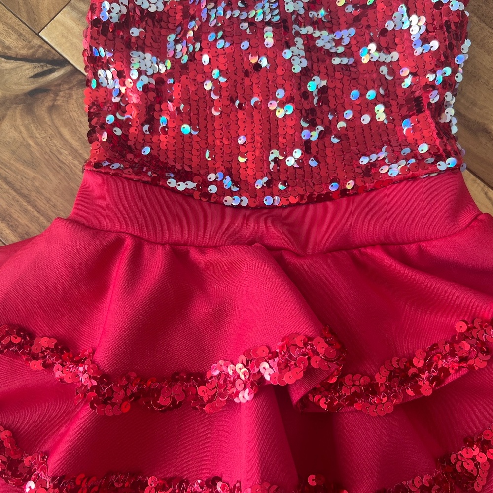 Weissman Sparkling Red Kids Dance Costume - Picture 4 of 16
